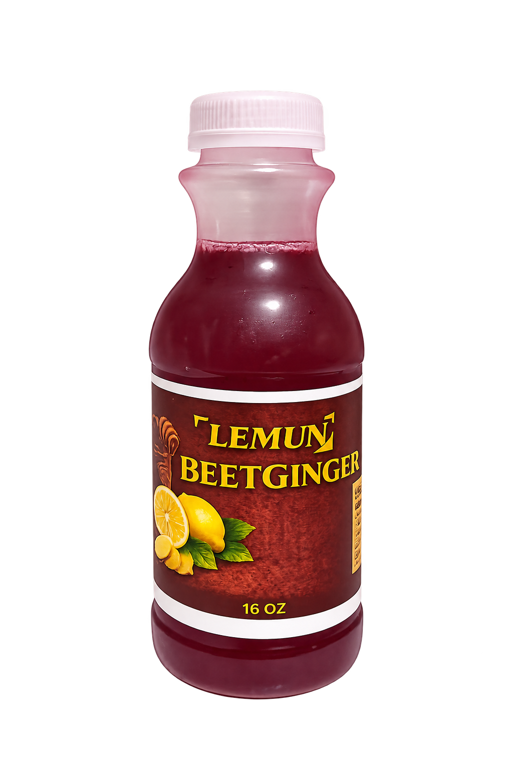 Beet Ginger Juice, Lemun 16 oz bottle